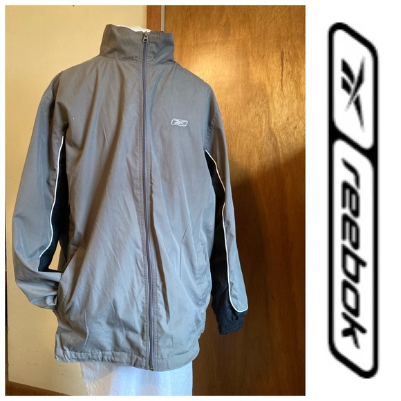 Reebok Other - Reebok Lined Windbreaker Jacket Unisex Gray Black